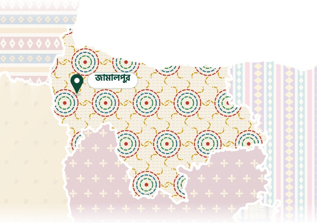 Mymensingh division in the video, in the kantha pattern