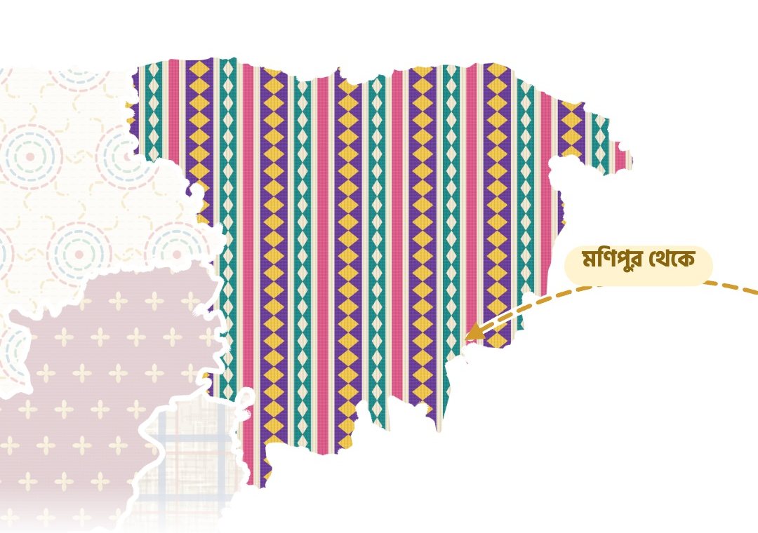 Sylhet division in the video, in the Manipuri weave pattern