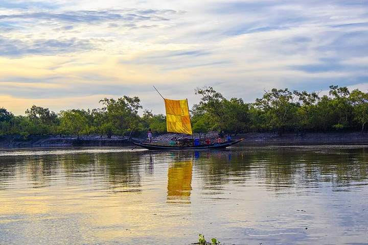 সুন্দরবনের খালে নৌকা